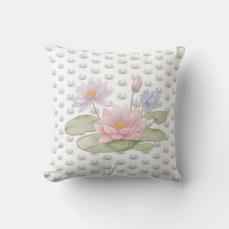 Almofada Artistic Botanical Water Lily Flower Accent