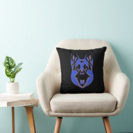 Almofada Artistic German Shepherd Blue & Black Design