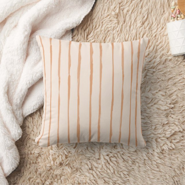 Almofada Artistic Striped Terracotta Brush Strokes Custom  (Cobertor)
