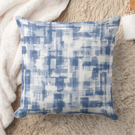 Almofada Artística Mão pintada de aquarela azul e branca