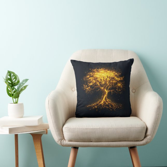 Almofada Árvore brilhante da vida - Mística e Encantadora (Cadeira)