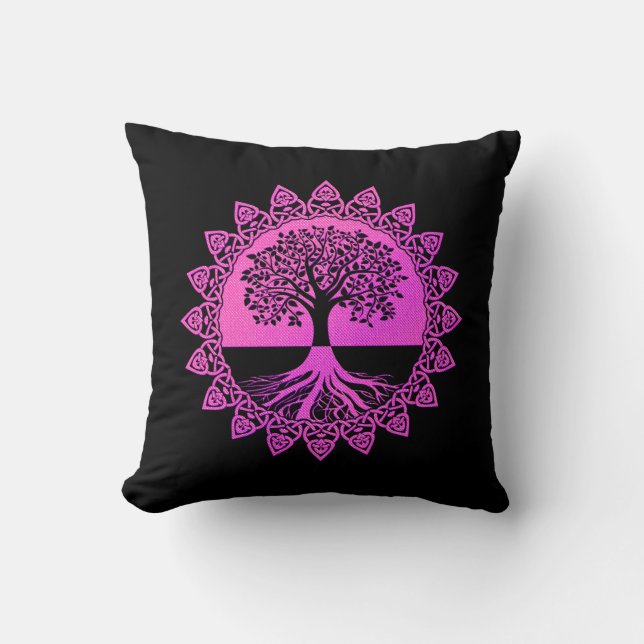 Almofada Árvore Céltica Rosa da Vida no Travesseiro decorat (Frente)