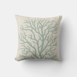 Almofada Árvore coral em Seafoam Green
