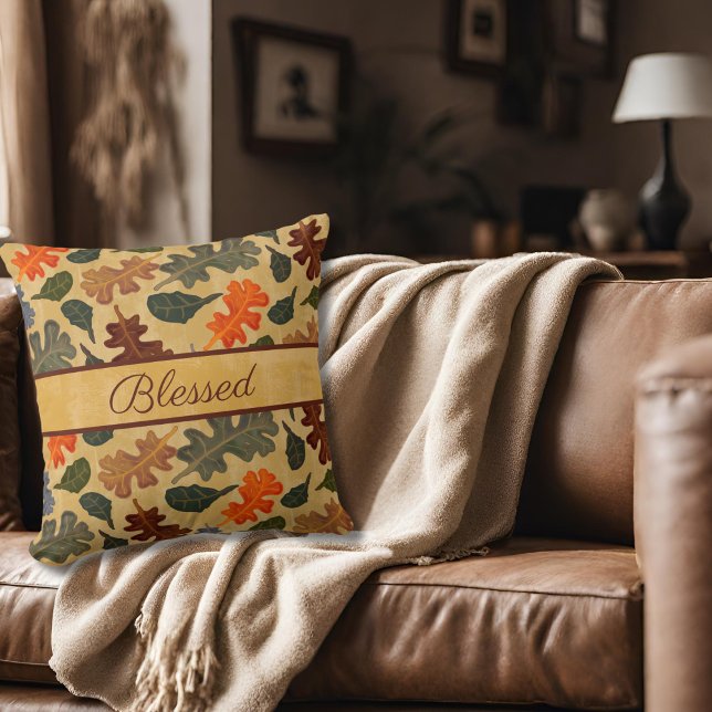 Almofada Árvore de Carvalho de outono Moderno deixa abençoa (Criador carregado)