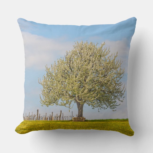 Almofada Árvore De Cereja Em Primavera (Frente)