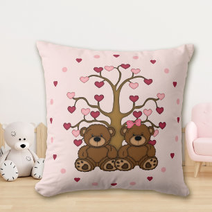 Almofada Árvore de Coração Rosa do Urso de Teddy