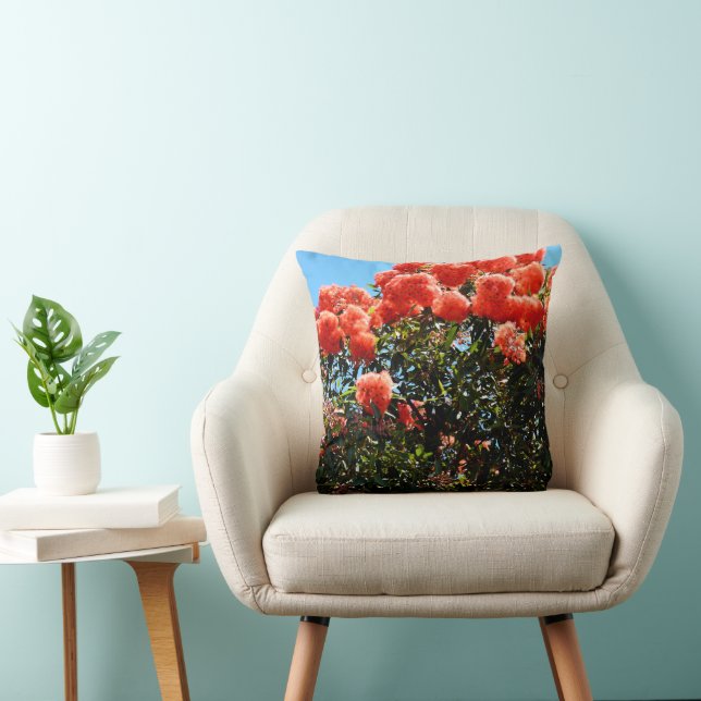 Almofada Árvore de Flor Eucalyptus Laranja, (Cadeira)