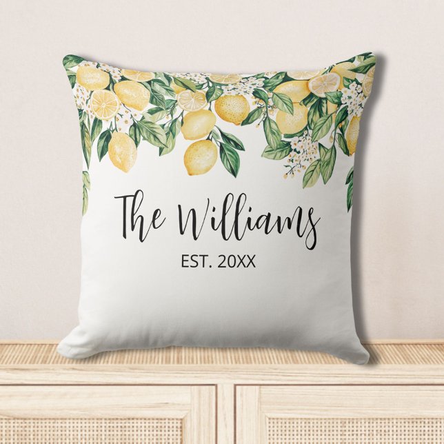 Almofada Árvore de Limão Amarelo Monogramada (In situ)