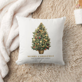 Almofada Árvore de Natais vintages de Aquarela Natal Person