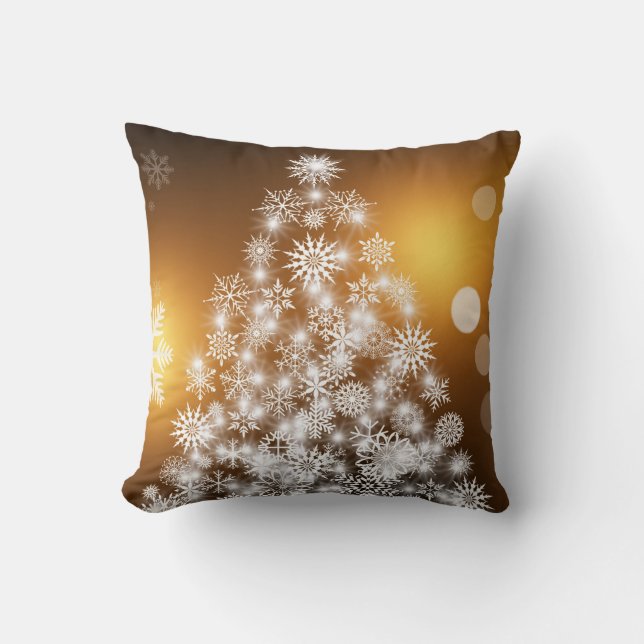 Almofada Árvore de Natal Alegre Decorativa com Purpurina Do (Frente)