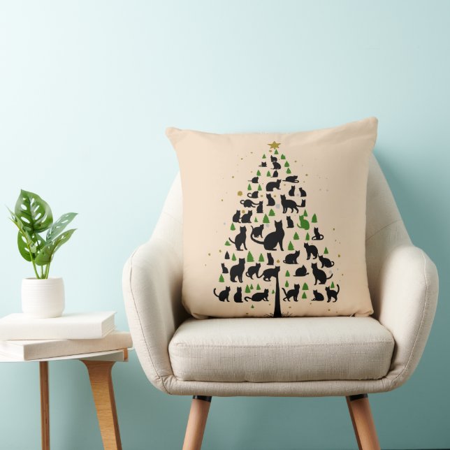 Almofada Árvore de Natal Amante de Gatos 2 (Cadeira)