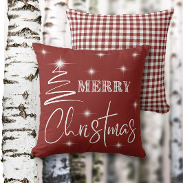 Almofada Árvore de Natal Branca e Simplificada