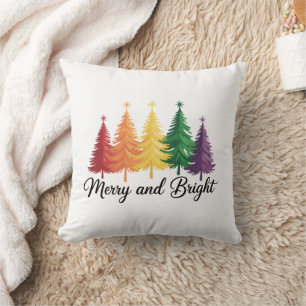 Almofada Árvore De Natal Colorida Alegre E Brilhante Gay LG