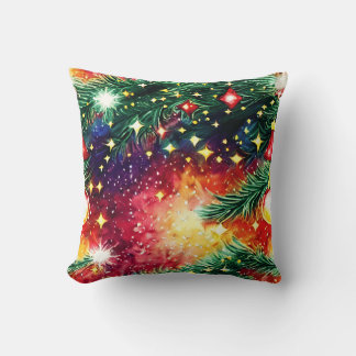 Almofada Árvore de Natal colorida com enfeitesJogue Pillo