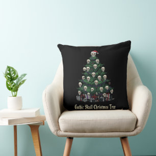 Almofada Árvore de Natal com Caveira Gótica Alternativa A