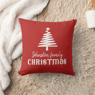 Almofada Árvore de Natal da família personalizada, simples
