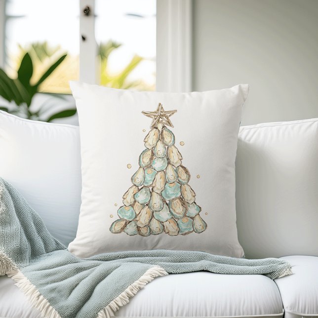 Almofada Árvore de Natal de Conchas de Ostras Costeiras (Criador carregado)