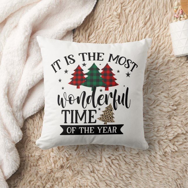 Almofada Árvore de Natal de Padrão-Leopardo da Xadrez de Bu (Cobertor)