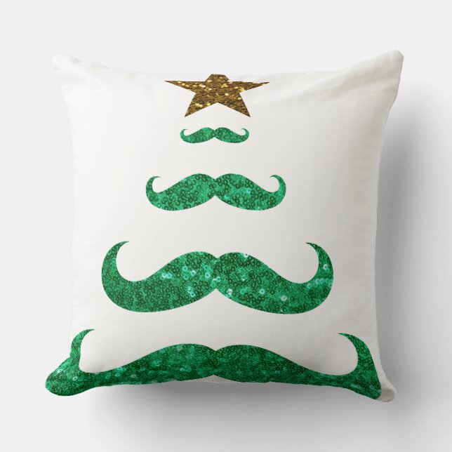 Almofada árvore de natal do bigode (Frente)