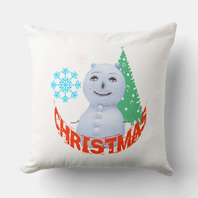 Almofada Árvore De Natal E Neve (Frente)