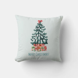 Almofada Árvore de Natal Elegante com Neve