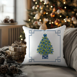 Almofada Árvore de Natal em Chinoiserie Feriado