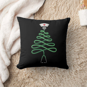 Almofada Árvore de Natal Estetoscópio Enfermeira Roupa de T