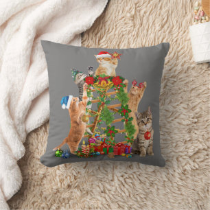 Almofada Árvore de Natal Gato de Natal Feio Pai de Gato