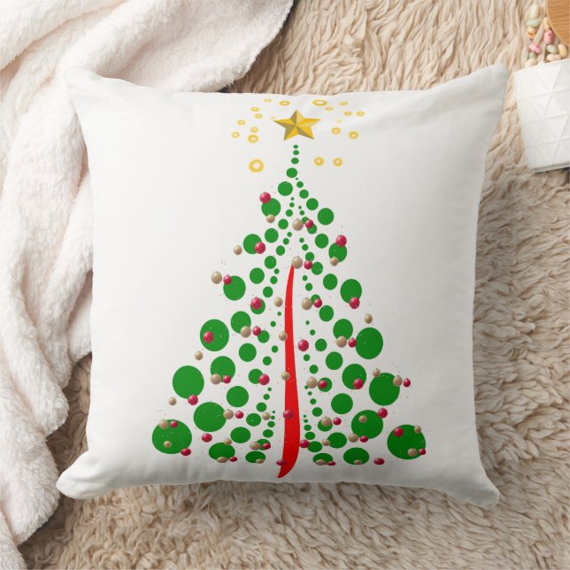 Almofada Árvore de Natal Green Dot com Estrela Dourada (Cobertor)