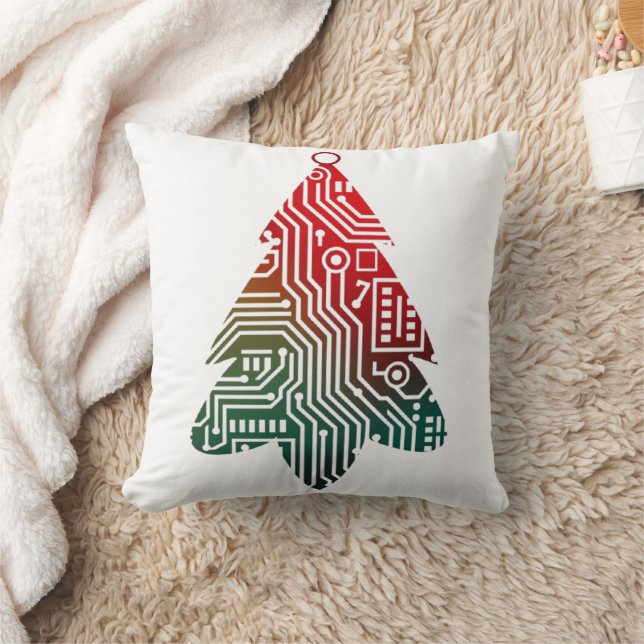 Almofada Árvore de Natal inspirada em placa de circuito (Cobertor)