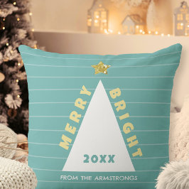 Almofada Árvore de Natal Minimalista Turquesa