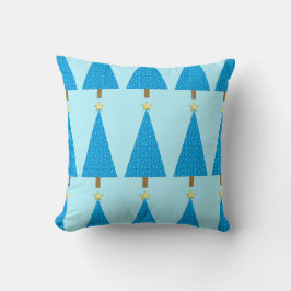 Almofada Árvore de Natal moderna das estrelas azuis