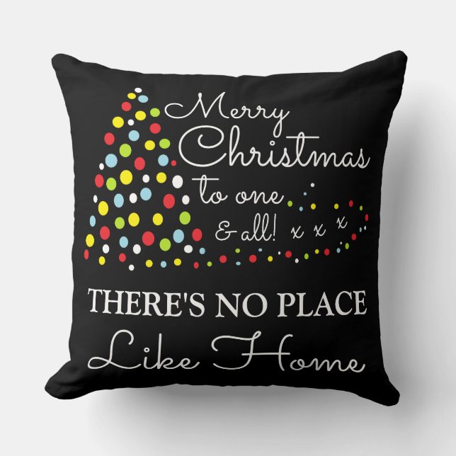 Almofada Árvore de Natal moderna, não há lugar como casa (Frente)