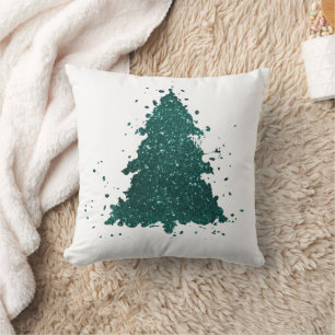 Almofada Árvore de Natal Moody Placa de Teal de Meia-Noit