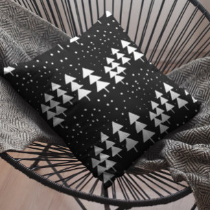 Almofada Árvore de Natal padrão preto e branco