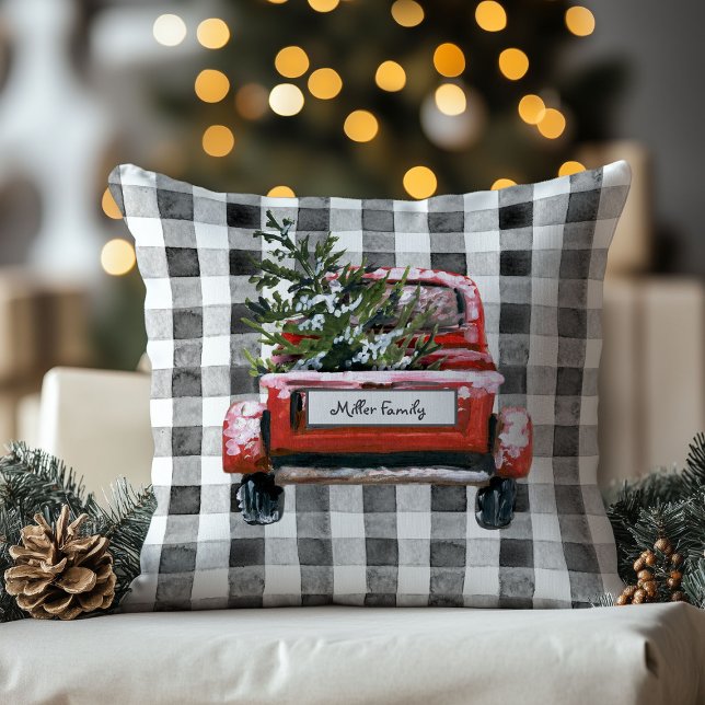 Almofada Árvore de Natal Personalizada Caminhão Vermelho (Criador carregado)