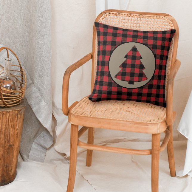 Almofada Árvore de Natal Red Black Buffalo (Criador carregado)