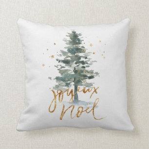 Almofada Árvore de Natal Verde Joyeux Noel - Tipografia do