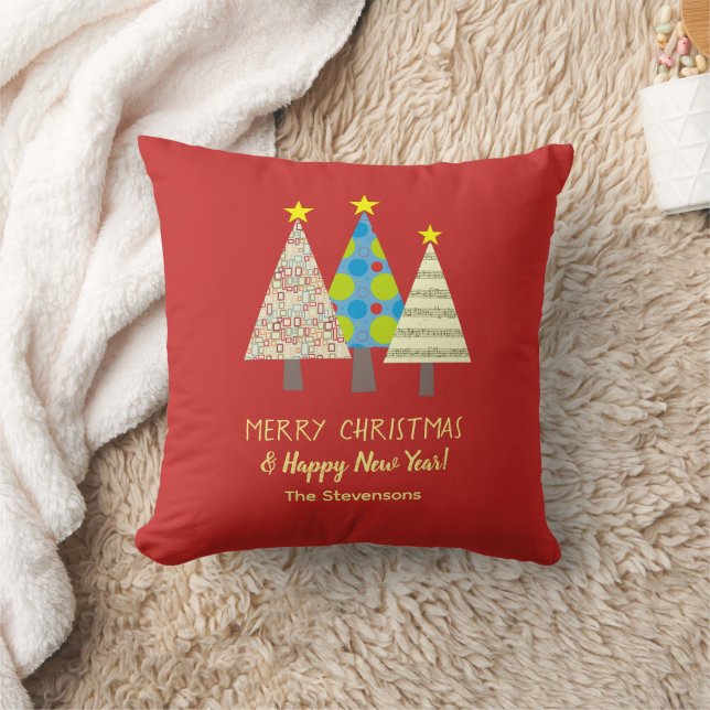 Almofada Árvore de Natal Vermelha Personalizada de Natal (Cobertor)