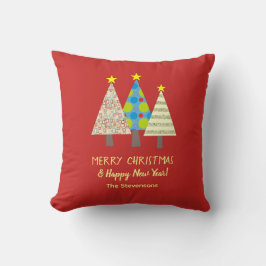 Almofada Árvore de Natal Vermelha Personalizada de Natal
