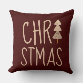 Almofada Árvore de Natal Vermelho Escandinavo Minimalista