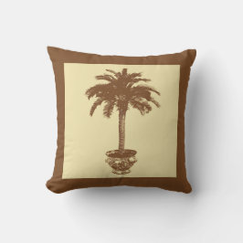 Almofada Árvore de Palma Potente - castanho escuro e bronze