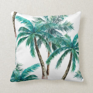 Almofada árvore do coco aquarela