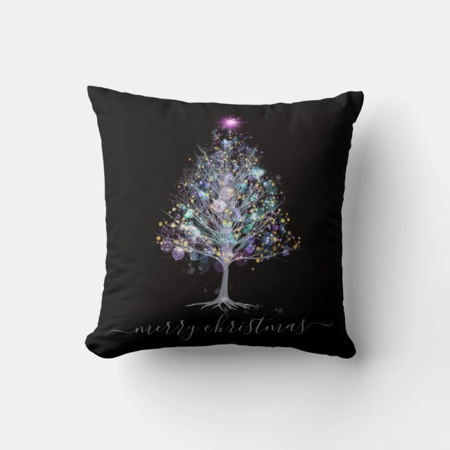 Almofada Árvore elegante e pastel de Natal feliz (Frente)