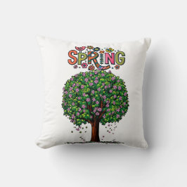 Almofada Árvore Florindo na Primavera Gráfica Artística