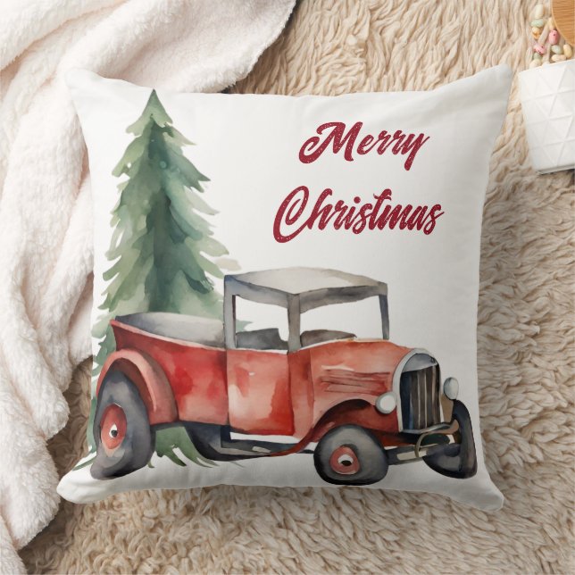 Almofada Árvore natalícia e Vintage com aquarela (Cobertor)