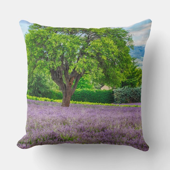 Almofada Árvore no Campo de Lavanda, França (Frente)