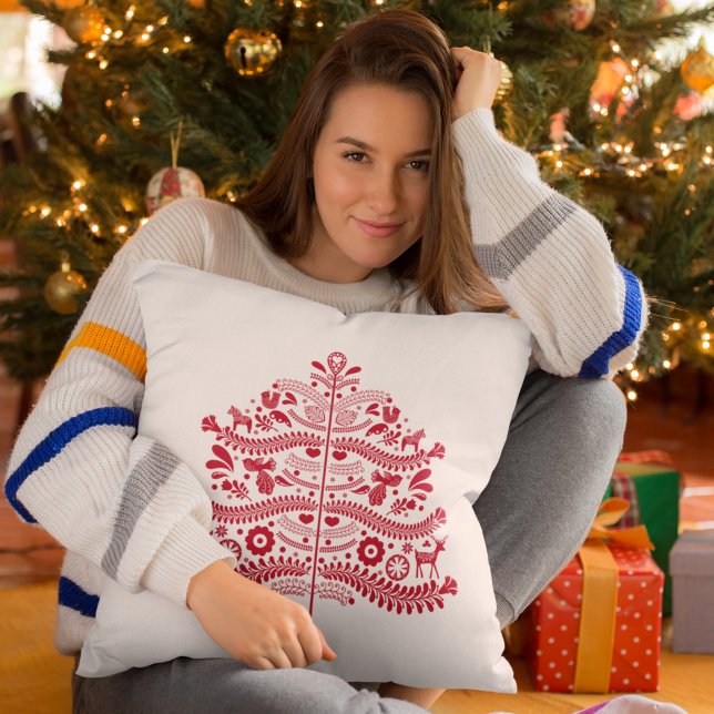Almofada Árvore Nórdica de Natal da Red Scandinavian (Criador carregado)