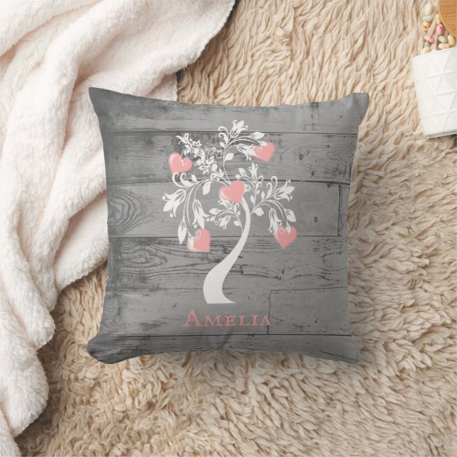 Almofada Árvore rosa de Travesseiros decorativos personaliz (Cobertor)