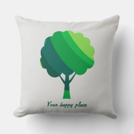 Almofada Árvore Verde Mínima Estética Personalizada